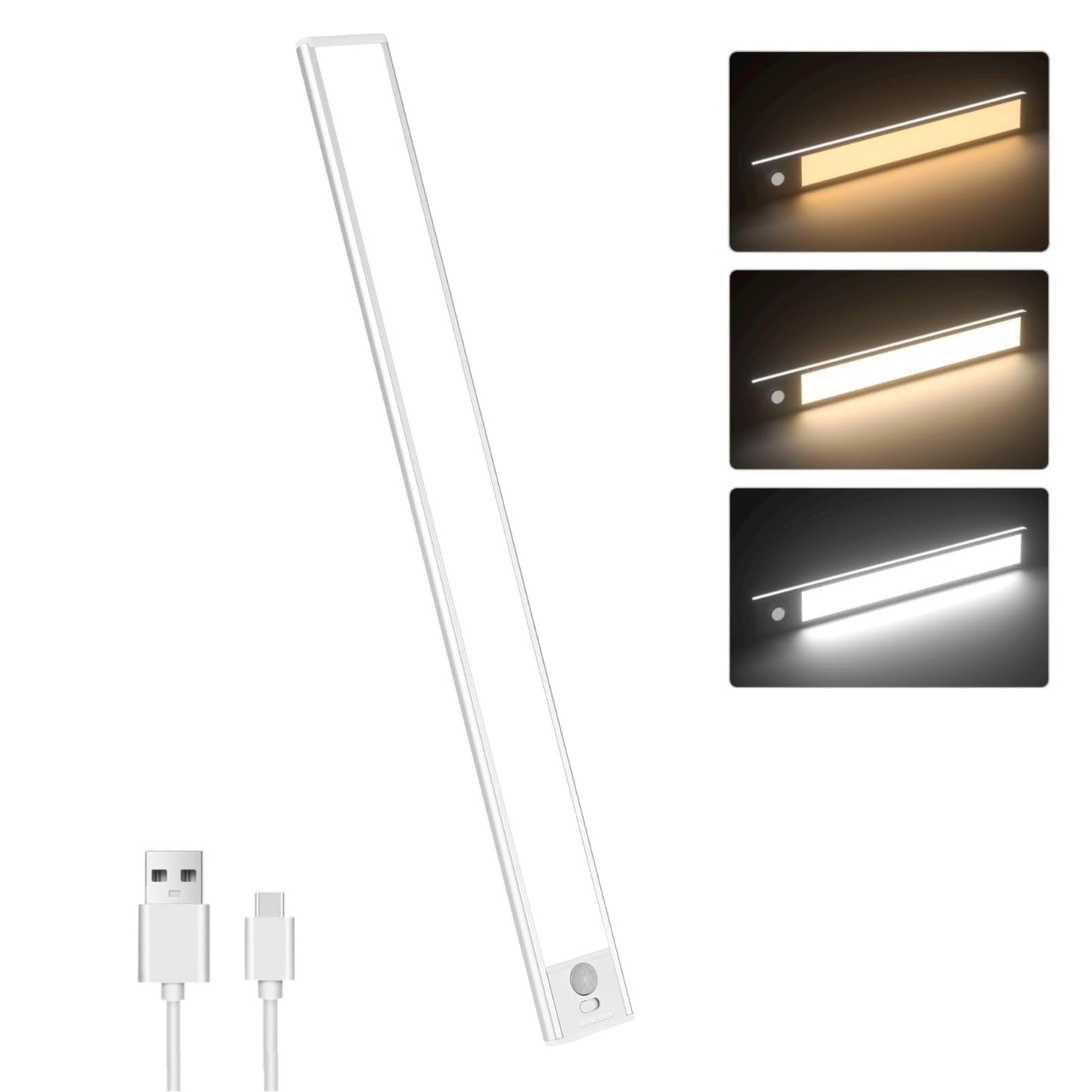 Sanofuturion Motion Sensor Under Cabinet Lighting-Magnetic Rechargeable Closet Lights For Kitchen Stairs Wardrobe | 3-Color Dimmable Led Under Counter Lighting | Pro Battery Upgrade (1  16 Inch)