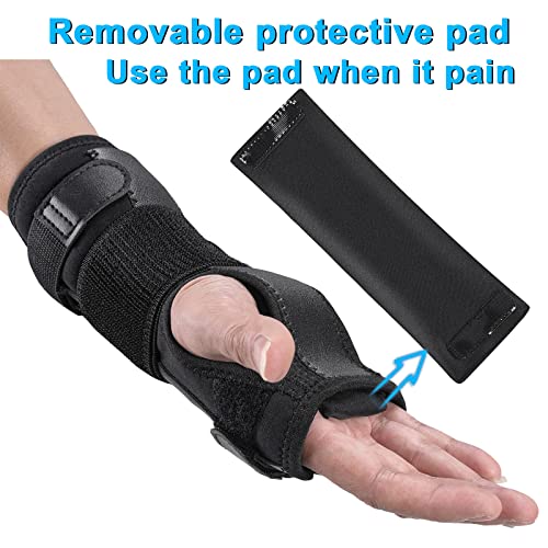 PKSTONE Wrist Splint for Carpal-Tunnel Syndrome, Adjustable Compression Wrist Brace for Right and Left Hand, Pain Relief f...