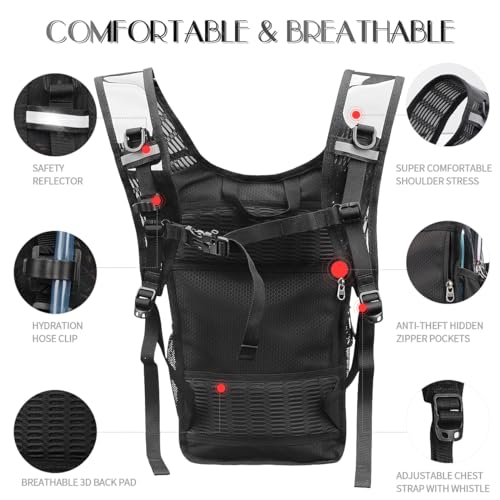 CITCAR Hydration Pack, Water Backpack with 3L Hydration Bladder Lightweight Insulation, Festival Essential, Rave Hydration...