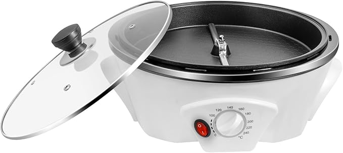 Electric Coffee Roaster Machine 500g Capacity Electric Coffee Bean Roaster Machine with Timer 0-240℃ Non-Stick for Home Use Cafe Shop Nut Peanut Black Bean Soybeans 110V 800W