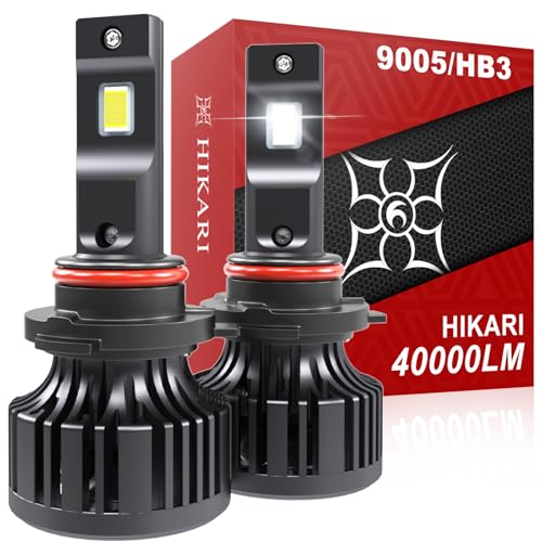 HIKARI WINGS 2026 40000LM 9005 HB3 LED Bulbs, 45W Upgraded Core Chips, High Lumens LED Kit, 6000k Cool White, IP68 Waterpr...