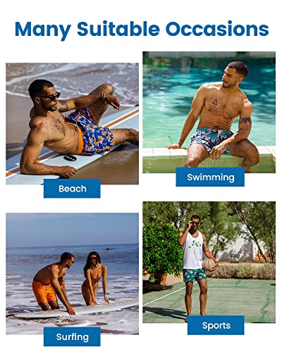 maamgic Mens Swim Trunks with Compression Liner 7 Inch Inseam Mens Bathing Suit Quick Dry Swimming Trunks Swimsuit