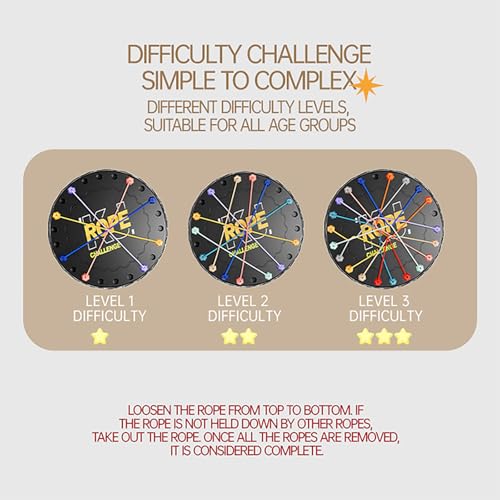 lartoys Rope Untangling Puzzle Game, Educational Strategy Board Game for Kids & Adults, Family Travel Party Games with Mul...