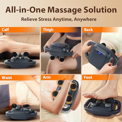 grnpeak 8 Head Massage Gun Deep Tissue,Back Massager for Pain Relief Deep Tissue,Neck Massager,Shoulder Massager,Handheld ...