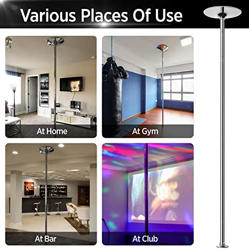 Yaheetech Dance Pole Spinning Static Dancing Pole Portable Removable for Home Club Bar Gym 44.5-108.3” Height Adjustable &...