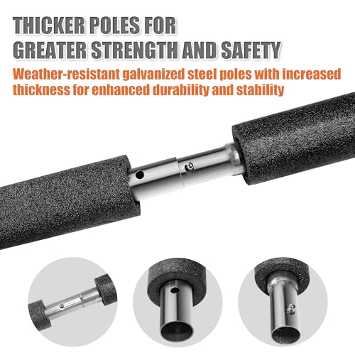 Suninlife 1PCS Trampoline Curved Pole, Universal Trampoline Replacement Enclosure Pole to Fit 8-16FT Curved Pole Trampolin...