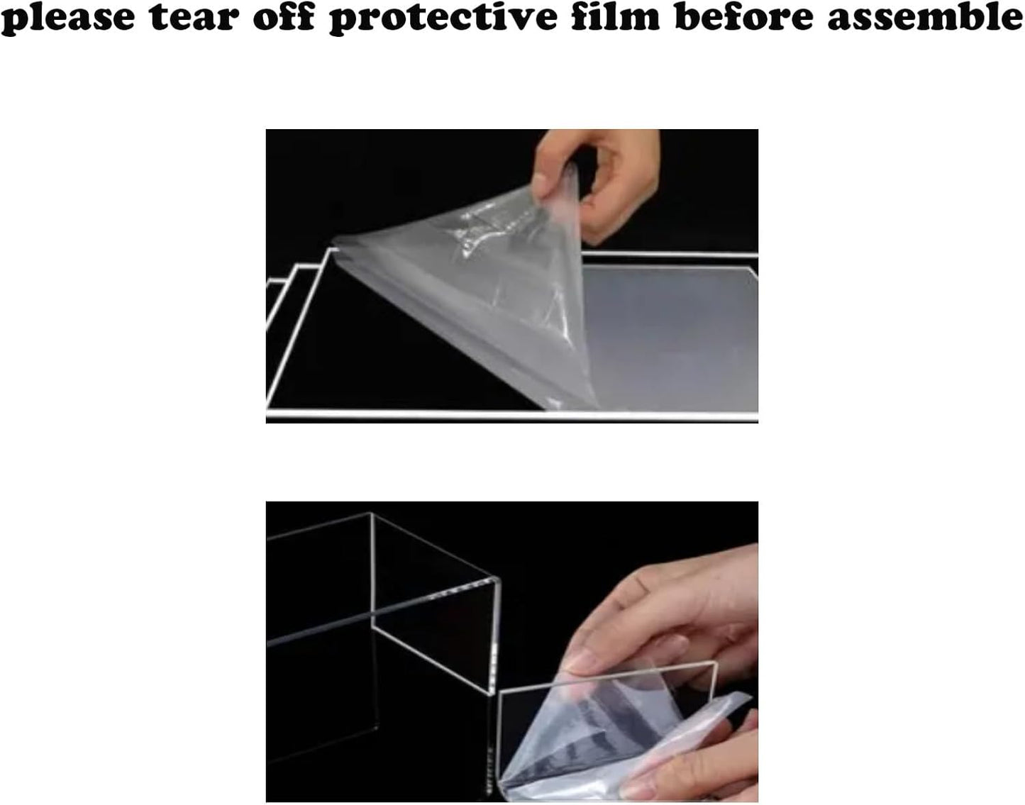 Clear Acrylic Display Box Collectibles Display Case Organizing Toys Case with Solid Built-in Wooden Base(9.8x4x6 inch; 25x10x15 cm)