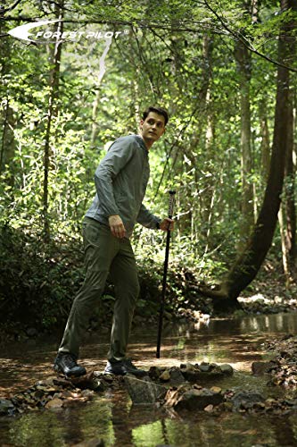 FOREST PILOT 3pc Detachable Hardwood Walking Stick for Hiking with Compass 48 Inches - Soft Hand Strap - Rubber Tip Cover