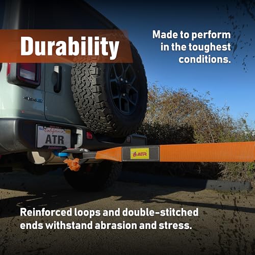ATR Recovery Tow Strap 3.5" x 20ft – 36,000 lbs Break Strength, Heavy Duty Snatch Strap for Truck, SUV, UTV, Off-Road Pull...