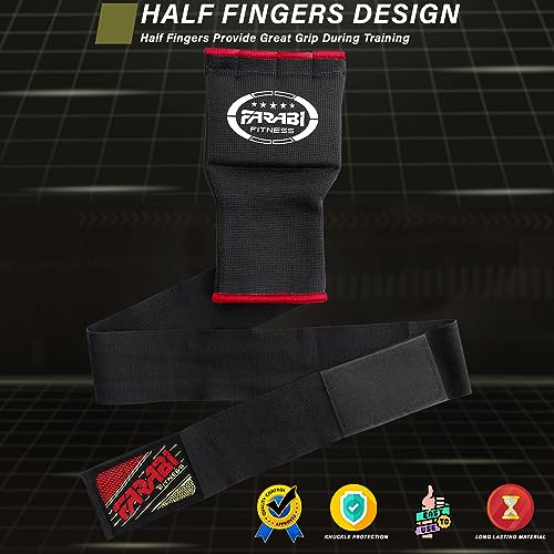 Farabi Quick Wraps Gloves Gel Paded Hand Wraps Adult MMA Boxing Muaythai Bandages Hand Protector 80cm Meter Wrist Support ...