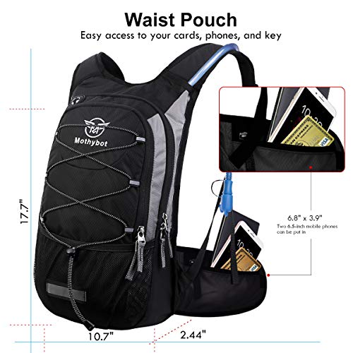 Mothybot Insulated Hydration Backpack Pack with 3L BPA Free Leak Proof Water Bladder, Large Storage Lightweight Hiking Day...