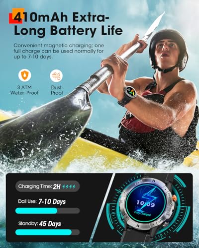 Smart Watches for Men, Bluetooth Call Military Smart Watch, Waterproof Fitness Tracker with Heart Rate/Blood Oxygen/Sleep ...