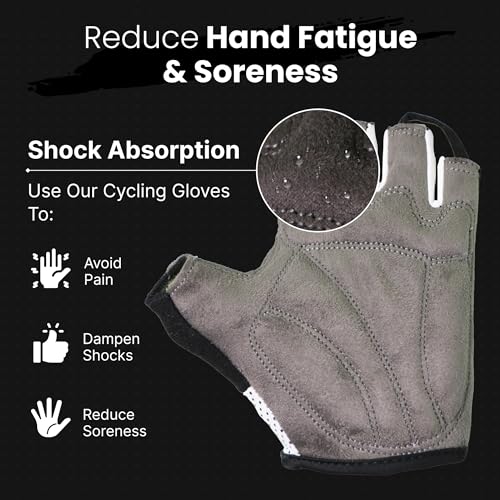 LuxoBike Bike Gloves for Men Cycling Biking Gloves Women - Padded Shock Absorbing Bicycle Riding, Anti-Slip Breahtable Hal...