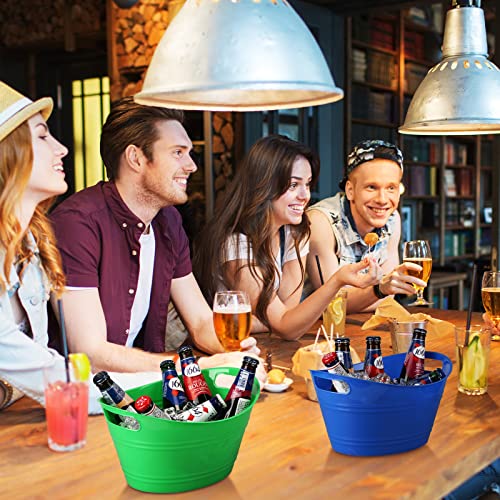 Patelai 6 Pcs Ice Buckets Bulk, Plastic Ice Buckets with Handles, Oval Storage Tub, Large Capacity Drink Tub for Party Bar...