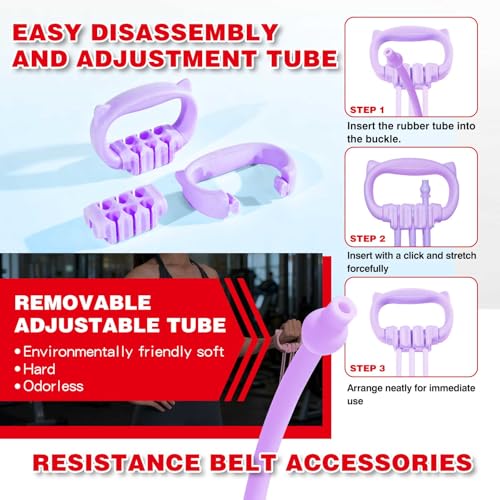 XLMABZ 6 Gear Adjustable Resistance Bands, Fitness Resistance Bands Exercise Bands with Comfort Grips, Unisex, for Arms, C...