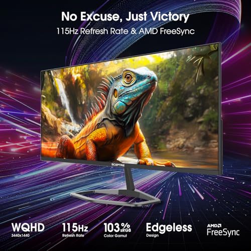 Sceptre New 34-inch IPS Gaming Monitor 3440 x 1440 up to 115Hz DP HDM Build-in Speakers, Machine Black 2026