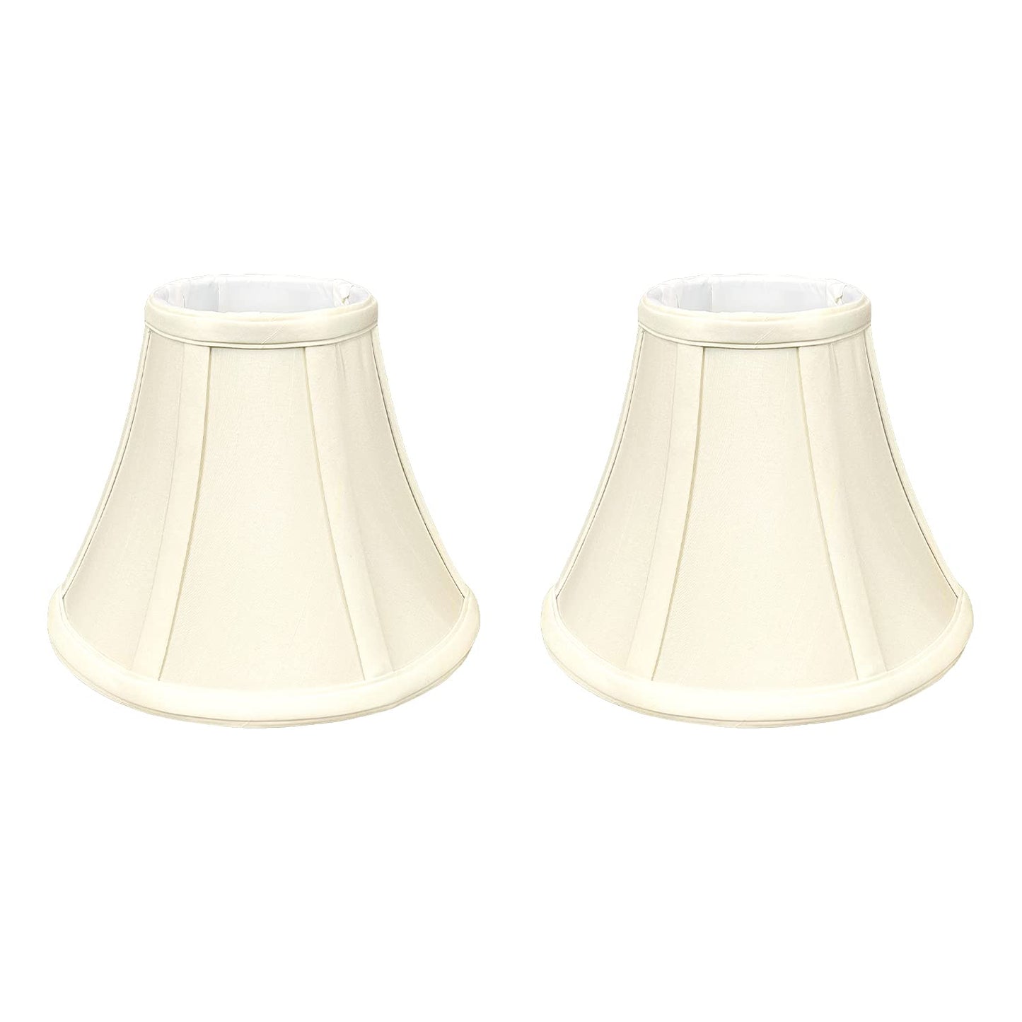 Royal Designs, Inc. True Bell Lamp Shade, 4 x 8 x 6.5, Faux Silk, UNO Fitter, Eggshell, Model BSO-704UT-8EG-