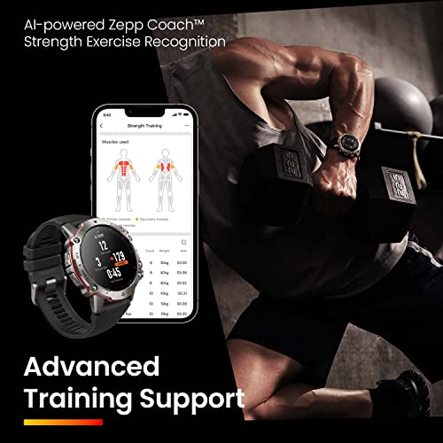 Amazfit Falcon Premium Smart Watch 49mm, Fitness Watch, Dual-Band GPS, AI Fitness Coach, Titanium, 14-Day Battery, 200m Wa...
