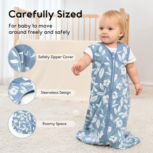 Yoofoss Baby Sleep Sack 6-12 Months 0.5 Tog Wearable Blanket for Baby, 3 Pack 100% Organic Cotton Infant Toddler Sleeping ...