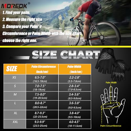 MOREOK Cycling Gloves Bike Gloves for Men/Women-[5MM Gel Pad] Half Finger Bicycle Biking Gloves for Cycling/Weight Liftin...