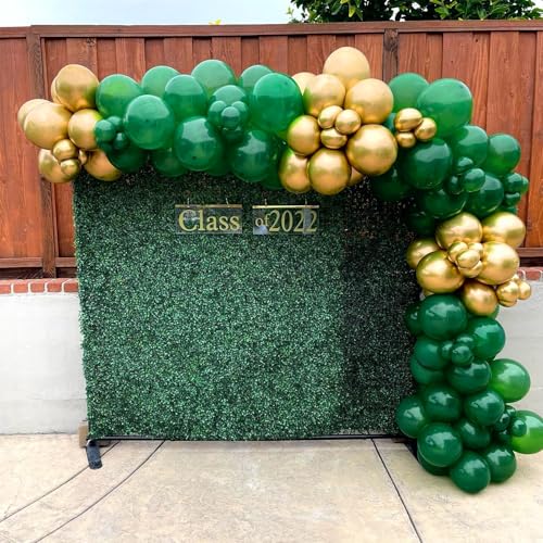 Kelfara Christmas Green Gold Balloons 50Pcs 12 inch Metallic Gold Confetti Latex Balloon Kit with Ribbons for 2026 New Yea...