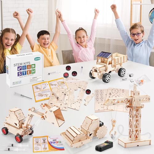 STEM Kits for Kids Ages 8-10 10-12, Wood Building Crafts Kit for Boys 8-12, Model Car Kit, 3D Wooden Puzzles Woodworking S...
