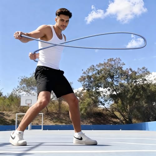 Flow Rope Exercise Jump Rope – 1.5lb Weighted Flow Jump Rope for Cardio, Boxing, HIIT & Upper Body Fitness – Adjustable Do...