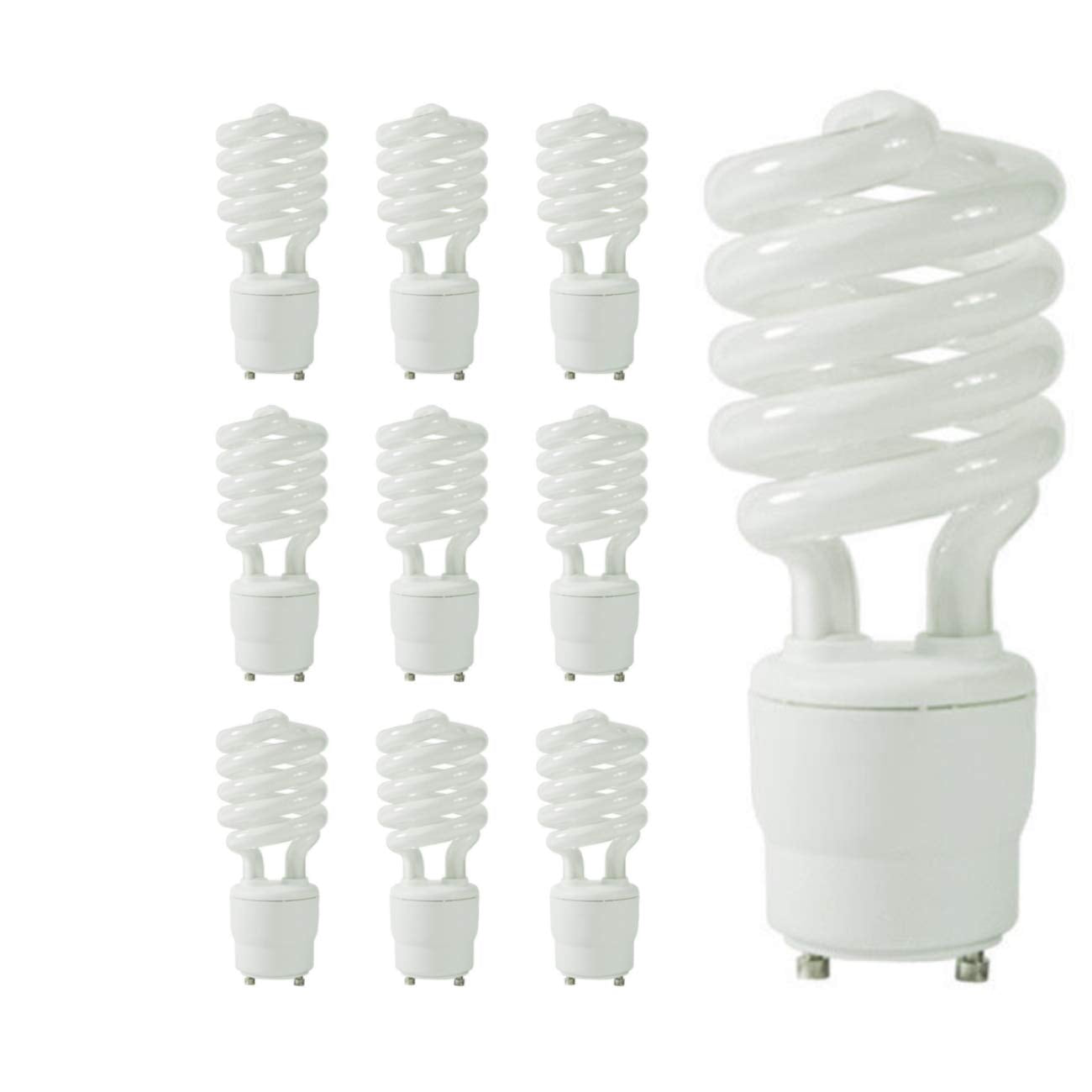 GoodBulb 23-Watt CFL Light Bulbs Pack of 10 | 3500K Soft White | GU24 Base | 1600 Lumens | 10000 Life Hours