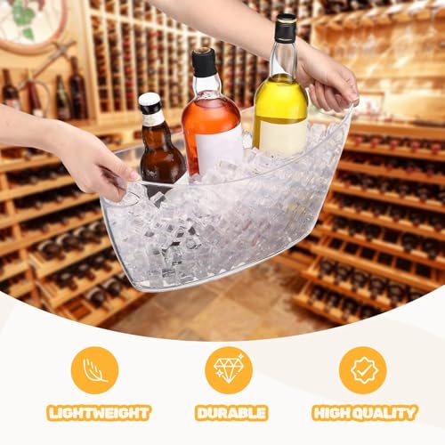 Funnymoom 4 Pcs Ice Bucket for Parties Clear Bar Supplies 5.5 Liter Acrylic Champagne Bucket with 4 Ice Scoop Wine Tub for...