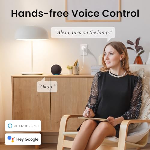 GHome Smart Plug Mini, WiFi Smart Outlet Plug Works with Alexa and Google Home, Timer Outlet with APP Control, 2.4GHz Netw...