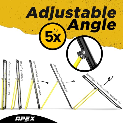 Apex Sports Adjustable Volleyball Rebounder Net 7x4 ft – Bounce Back Training Equipment with Angle Customization for Pract...