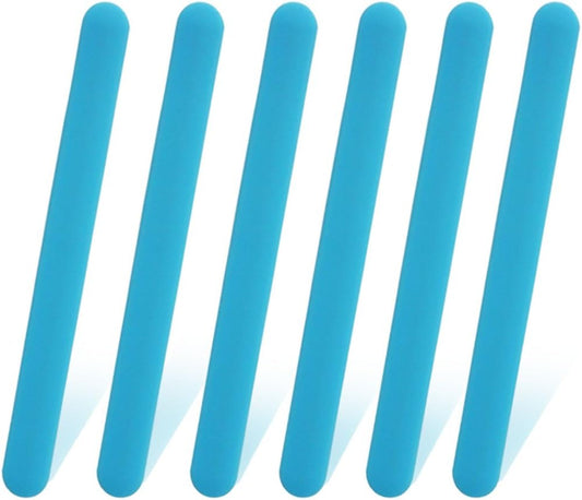 6 PCS Reusable Silicone Stirring Stick, Silicones Stirrings Sticks, Blue Reusable Silicone Wax Stick Popsicle Sticks Tools, for DIY Crafts, Resin, Liquid, Paint