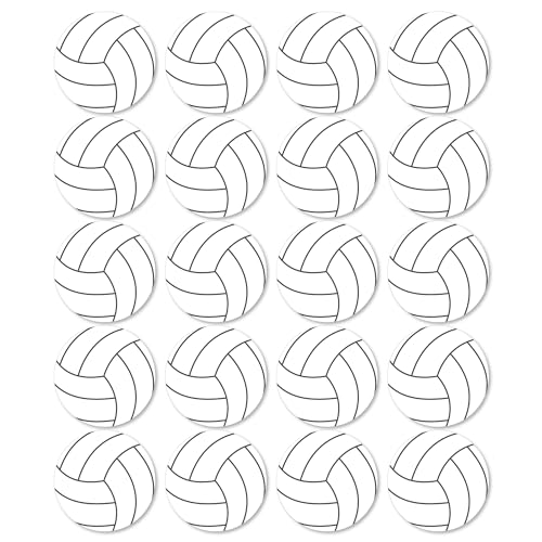 Big Dot of Happiness Volleyball Party Decorations - 20 Double-Sided Paper Cutouts, 5.5-Inch Premium Quality Sports-Themed ...