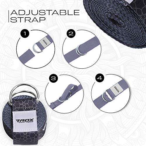 RDX 8ft Yoga Strap with D-Ring Buckle, Durable Polyester Cotton Adjustable Belts for Stretching Pilates Dance Gymnastics F...