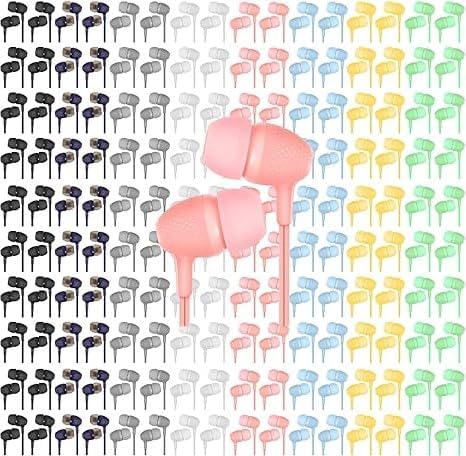 ENCASED 5,500 Pack Earbuds Assorted Colors Mixed Earphones, 3.5 mm Classroom Headphones Earbuds Wired in Ear Headphones fo...