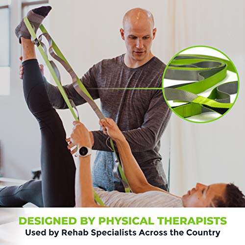 Gradient Fitness Stretching Strap for Physical Therapy, 12 Multi-Loop Stretch Strap 1" W x 8' L, Neoprene Handles, Physica...