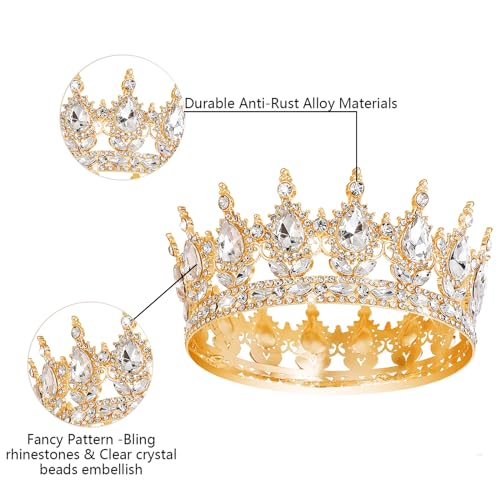 YOUlDIANZI Queen Crown Rhinestone Wedding Crowns and Tiaras for Women Costume Party Hair Accessories Princess Birthday Cro...