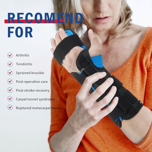 FEATOL Resting Hand Splint Stroke Night Immobilizer with Removable Splints- Pain Relief For Carpel Tunnel, Stroke Recover...