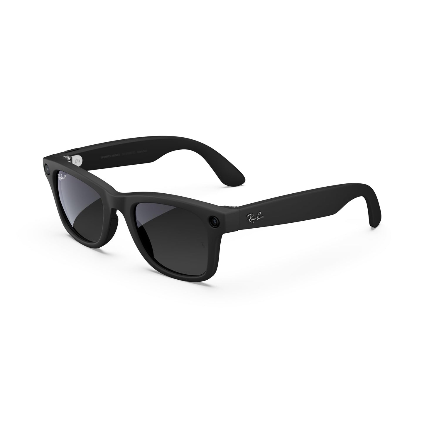 Meta Wayfarer Square Sunglasses, Matte Black/Polarized Gradient Graphite, Large