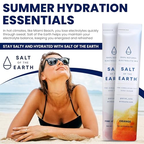 Salt of the Earth Premium Zero-Sugar Electrolyte - Made with Pink Himalayan Salt - Hydration Powder Packets | Premium Ingr...