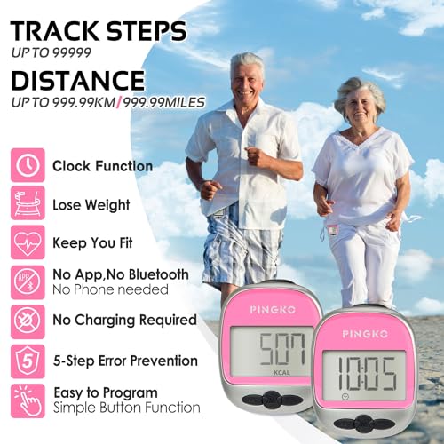 PINGKO Outdoor Multi-Function Portable Sport Pedometer Step/Distance/Calories/Counter