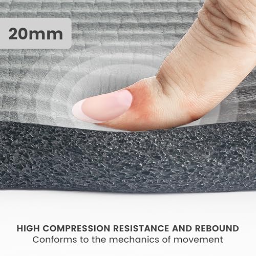 Yoga Knee Pad Cushion 0.8inch (20mm) Thick Yoga Mat with Carrier Strap for Pain Free Knees, Elbows, Wrists and Back, Worko...