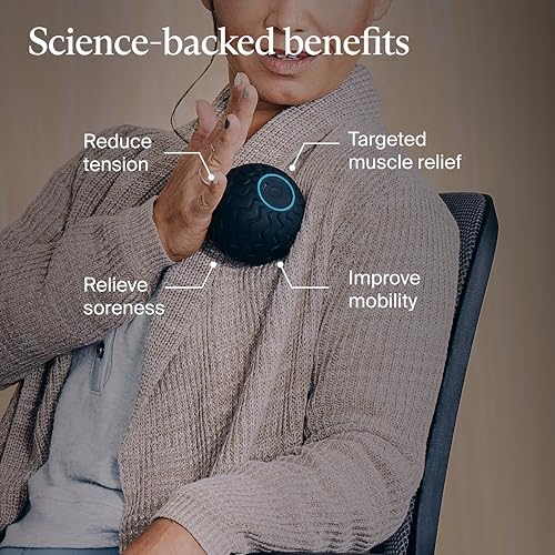 Therabody WaveSolo - Handheld Bluetooth Enabled Massage Device, Ultra Portable Vibration Therapy Ball w/QuietRoll Technolo...