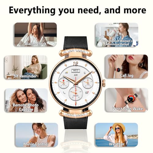 uaue Smart Watches for Women Android iOS, 1.2'' Fitness Trackers with Bluetooth Call (Answer/Make), Smartwatch with Heart ...