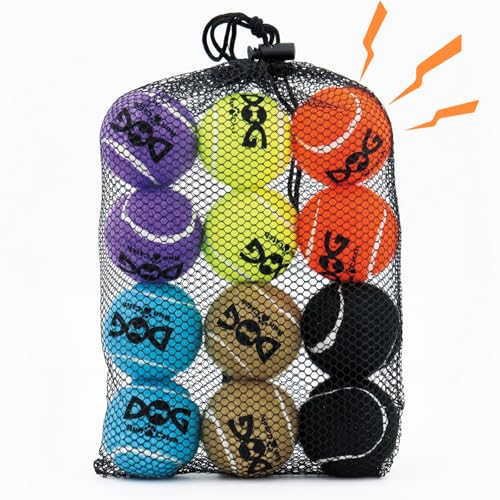 INSUM Small Tennis Balls for Dogs - 12 Pack 2.0" Squeaky Dog Balls for Small Breed, SGS Certified Non-Toxic, Interactive F...