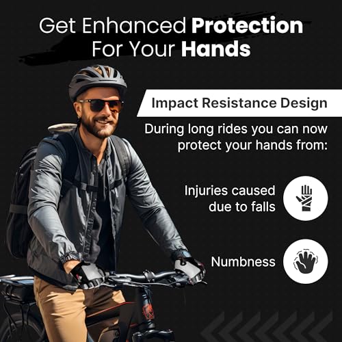 LuxoBike Bike Gloves for Men Cycling Biking Gloves Women - Padded Shock Absorbing Bicycle Riding, Anti-Slip Breahtable Hal...