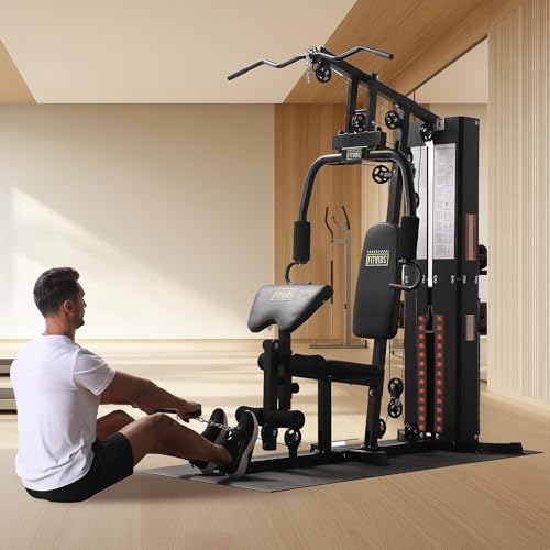 BalanceFrom Multifunctional Steel Frame Home Gym Machine with Floor Mat – Strength Training Workout Station with 160-Pound...