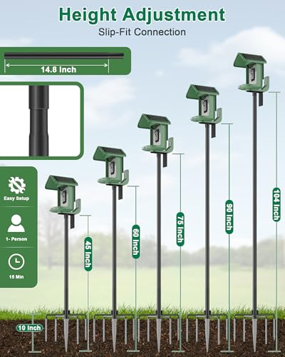 VIUBIRD Bird Feeder Pole – 104 Inch Height Bird House Pole with 1-Inch Dia Heavy Duty for Birdfeeders, Feeding Stand with ...