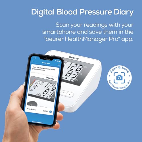 Beurer BM27 Upper Arm Blood Pressure Monitor for Home Use with Adjustable Cuff, Data Transfer to Apple Health and co., 120...