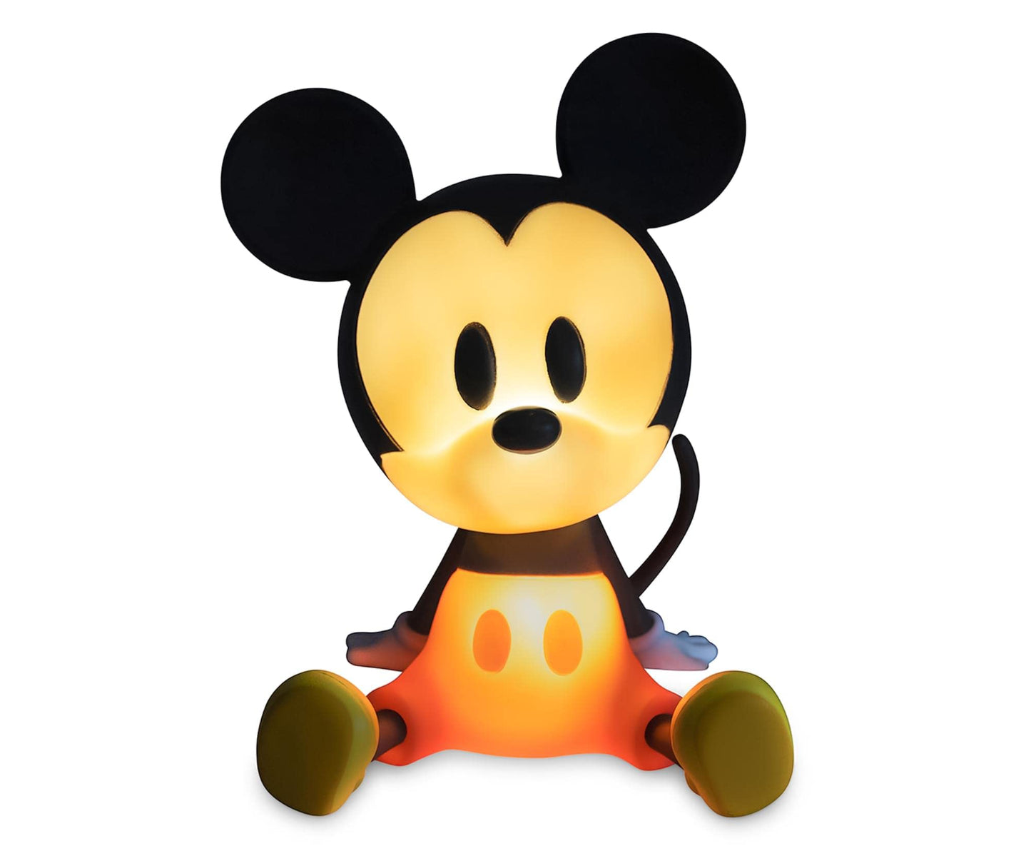 Disney Mickey Mouse Figural Mood Light Lamp | LED Nightstand Table Lamp | 6 Inches Tall | Wood, Porcelain, Metal
